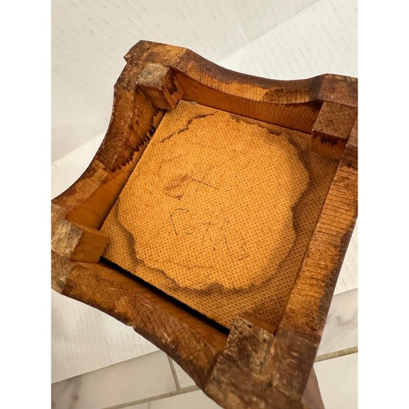 Vintage mushroom handmade merry wooden carved box containers tea sugar with lids - Picture 5 of 10